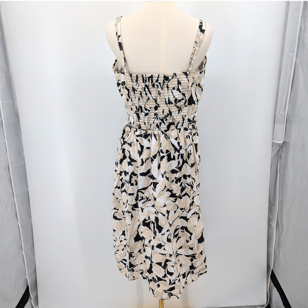 Cotton Floral Midi Dress Back Stretch Spaghetti Strap Romantic Summer Fit - Picture 2 of 9